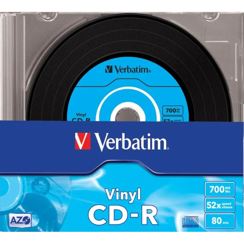 Płyty CD-R Verbatim 52x 700MB (Slim 10) VINYL AZO