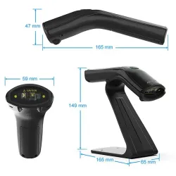 Czytnik kodów kreskowych Qoltec + stojak na skaner | 1D | USB