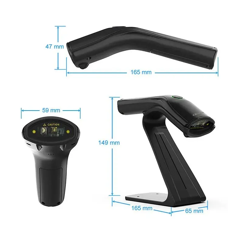 Czytnik kodów kreskowych Qoltec + stojak na skaner | 1D | USB