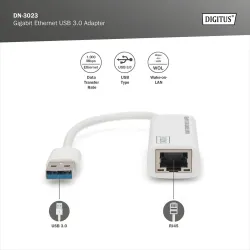 Karta sieciowa DIGITUS DN-3023 USB RJ45 100/1000 Mbps | PartsPC.pl