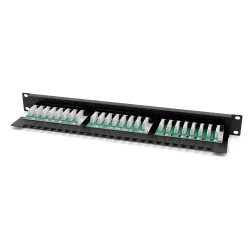 Patch panel DIGITUS 19" 24x RJ45 UTP kat. 6 1U z tacką | PartsPC.pl
