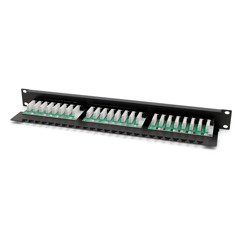 Patch panel DIGITUS 19" 24x RJ45 UTP kat. 6 1U z tacką | PartsPC.pl
