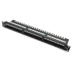 Patch panel DIGITUS 19" 24x RJ45 UTP kat. 6 1U z tacką | PartsPC.pl