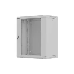 Szafa instalacyjna Rack wisząca 19" 12U 540x350 szara Drzwi przeszklone