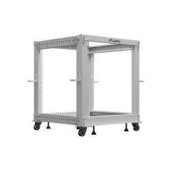 Stojak Open Rack 19" Lanberg 12U 600x600 - 1100 regulowany szary