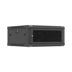 Szafa instalacyjna Rack wisząca 19" 4U 600x600 czarna drzwi perforowane