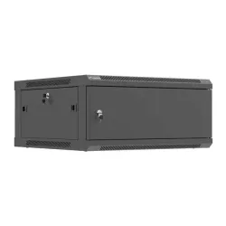 Szafa instalacyjna Rack wisząca 19" 4U 600x600 czarna drzwi metalowe