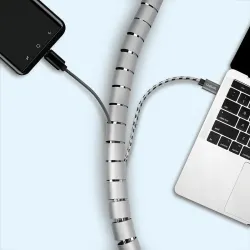 Organizer kabli LogiLink KAB0014 spiralny, 1.5m, srebrny