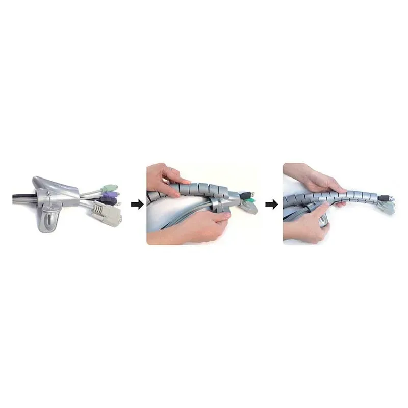 Organizer kabli LogiLink KAB0014 spiralny, 1.5m, srebrny