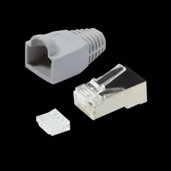 Wtyk RJ45 CAT.6 FTP LogiLink MP0021 z osłonką, szary 100szt