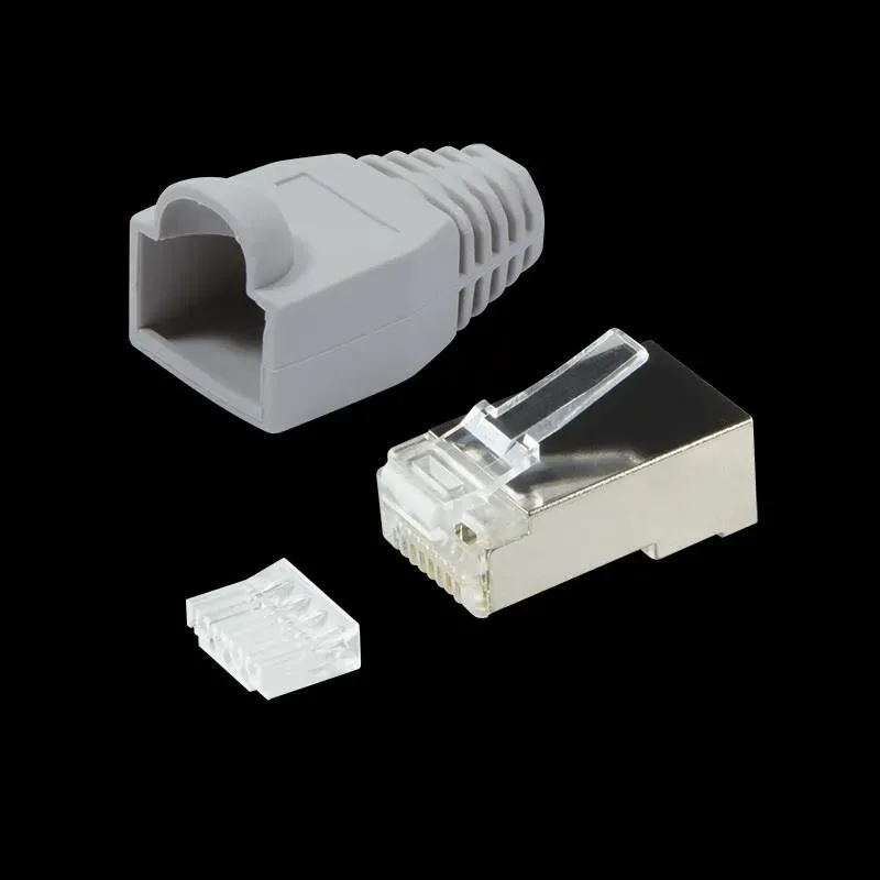 Wtyk RJ45 CAT.6 FTP LogiLink MP0021 z osłonką, szary 100szt