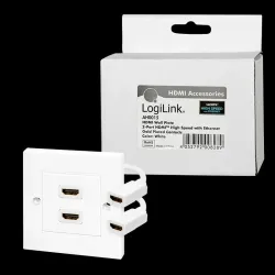 Gniazdo natynkowe 2x HDMI AH0015 LogiLink białe | PartsPC.pl