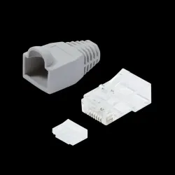 Wtyk RJ45 CAT.6 UTP LogiLink MP0023 z osłonką, szary | PartsPC.pl