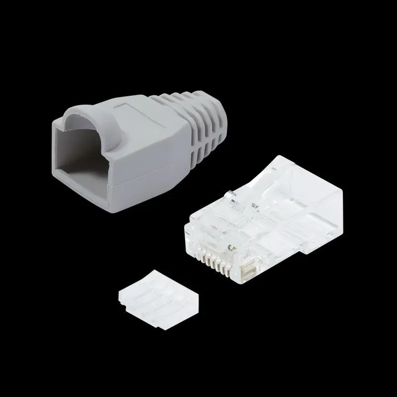 Wtyk RJ45 CAT.6 UTP LogiLink MP0023 z osłonką, szary | PartsPC.pl