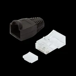 Wtyk RJ45 CAT.6 UTP LogiLink MP0024 z osłonką, szary | PartsPC.pl