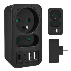 Gniazdko prądowe x2 + 4xUSB Maclean, rozgałęźnik z 2 gniazda… | PartsPC.pl
