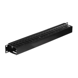 Organizator kabli 19''/1U - czarny z pokrywą Netrack