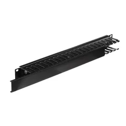 Organizator kabli 19''/1U - czarny z pokrywą Netrack