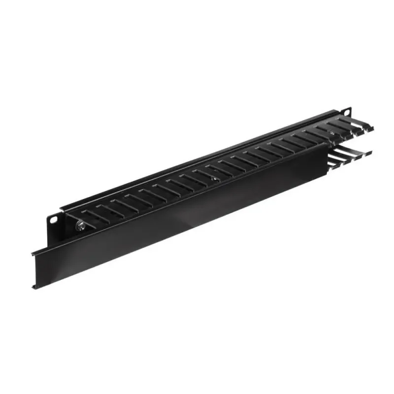 Organizator kabli 19''/1U - czarny z pokrywą Netrack