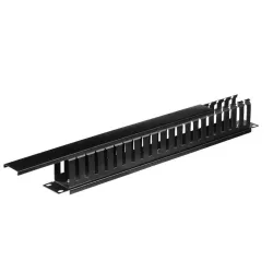 Organizator kabli 19''/1U - czarny z pokrywą Netrack