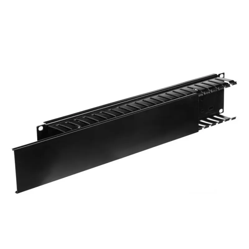 Organizator kabli 19''/2U - czarny z pokrywą Netrack | PartsPC.pl