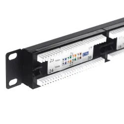 Patch panel 19'' Netrack 1U, 24-porty kat. 5e UTP, z | PartsPC.pl
