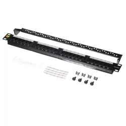 Patch panel 19'' Netrack 1U, 24-porty kat. 5e UTP, z | PartsPC.pl