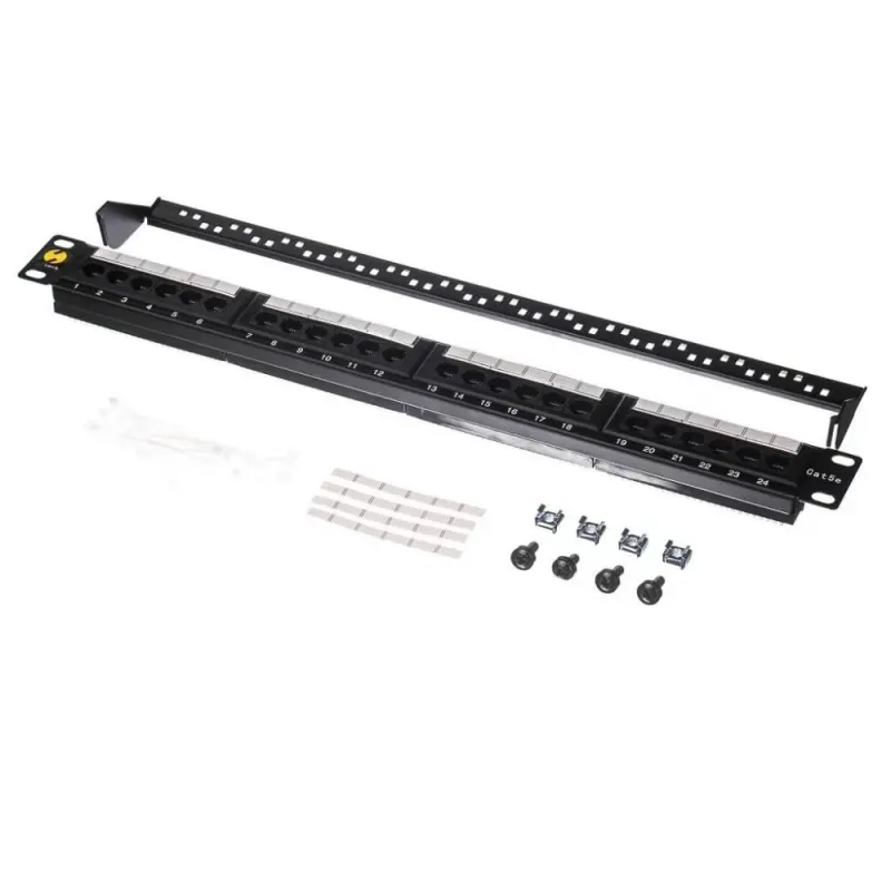 Patch panel 19'' Netrack 1U, 24-porty kat. 5e UTP, z | PartsPC.pl