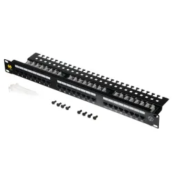 Patch panel 19'' Netrack 24-porty kat. 5e UTP, z półką