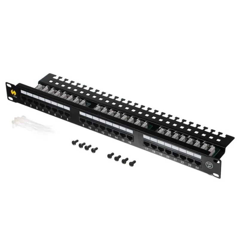 Patch panel 19'' Netrack 24-porty kat. 5e UTP, z półką
