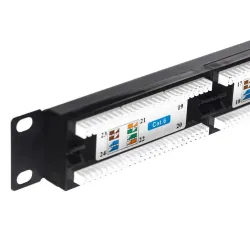Patch panel 19'' Netrack 24-porty kat. 6 UTP, z półką | PartsPC.pl