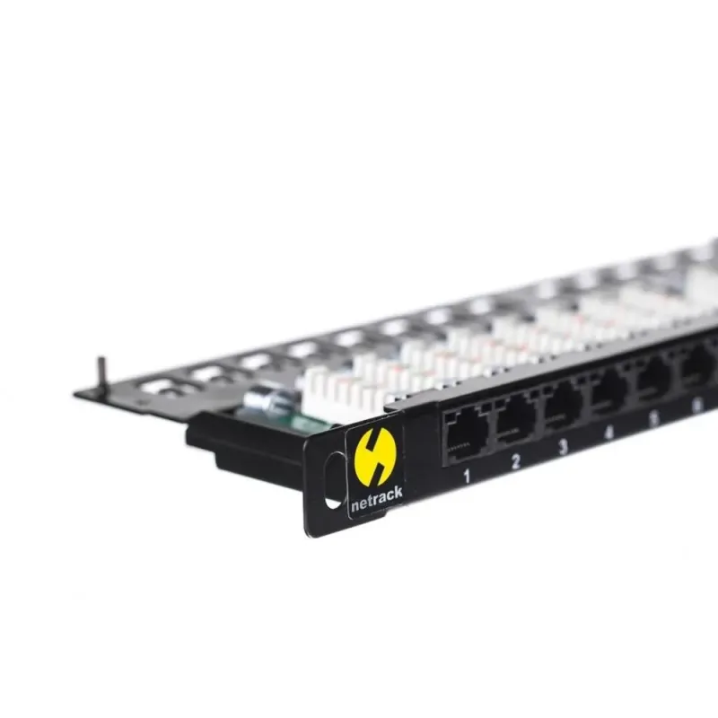 Patch panel 19'' Netrack 24-porty kat. 6 UTP, 0,5U z półką… | PartsPC.pl