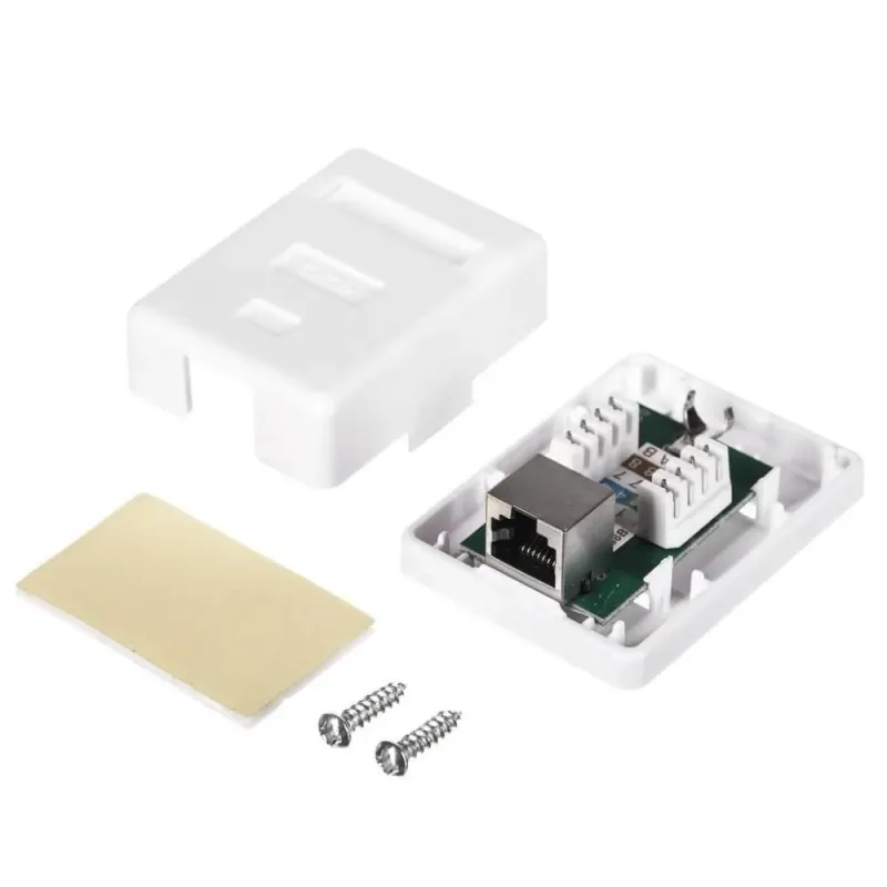 Gniazdo natynkowe kompletne 1xRJ45 8p8c FTP Cat5e LSA | PartsPC.pl