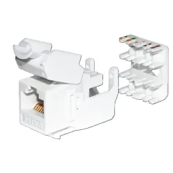 Moduł keystone Jack RJ45 kat. 5e UTP, beznarzędziowy Netrack, biały