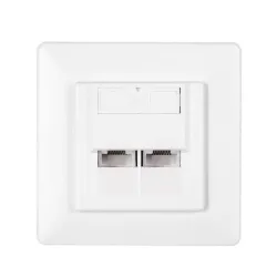 Gniazdo podtynkowe kompletne 2xRJ45 8p8c UTP Cat6 Netrack | PartsPC.pl