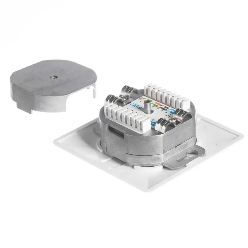 Gniazdo podtynkowe kompletne 2xRJ45 8p8c UTP Cat6 Netrack | PartsPC.pl