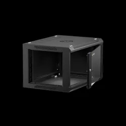 Szafa wisząca 19" Netrack, 6U/600x450mm – czarny, drzwi | PartsPC.pl