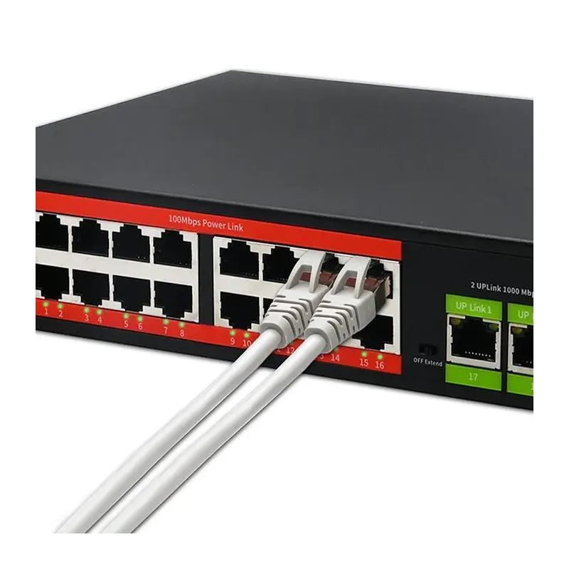 Switch niezarządzalny Qoltec przełącznik sieciowy Fast Ethernet PoE | 16x