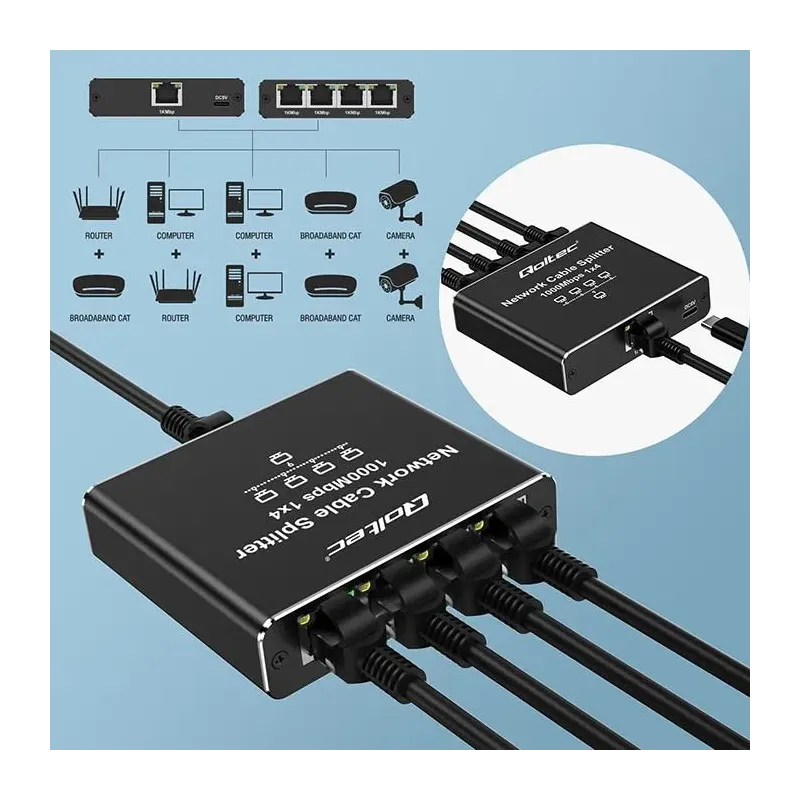 Switch niezarządzalny Qoltec mini rozdzielacz splitter | PartsPC.pl