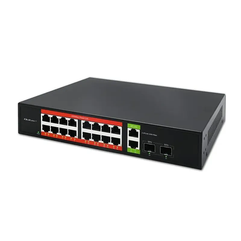 Switch niezarządzalny Qoltec przełącznik sieciowy Gigabit Ethernet PoE |