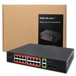 Switch niezarządzalny Qoltec przełącznik sieciowy Gigabit Ethernet PoE |