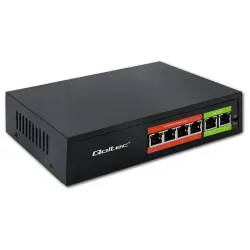 Switch niezarządzalny Qoltec przełącznik sieciowy Fast Ethernet PoE | 4x