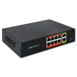 Switch niezarządzalny Qoltec przełącznik sieciowy Fast Ethernet PoE | 8x