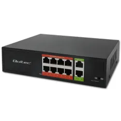 Switch niezarządzalny Qoltec przełącznik sieciowy Fast Ethernet PoE | 8x