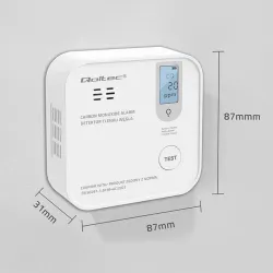 Czujnik tlenku węgla Qoltec z baterią | alarm 85dB | LED
