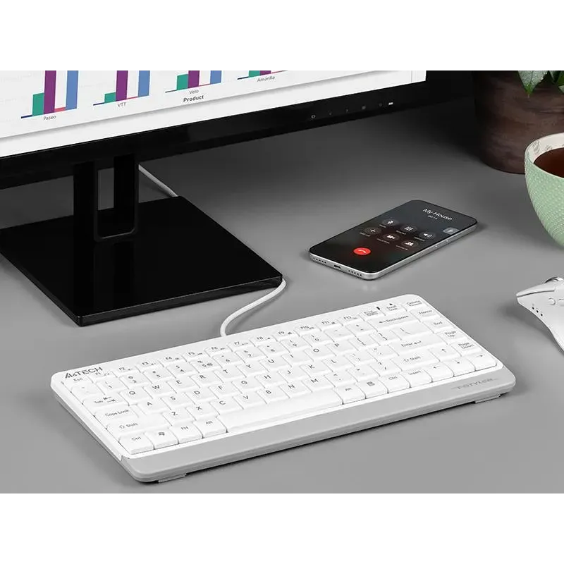 Klawiatura przewodowa mini A4Tech FSTYLER FK11 White | PartsPC.pl