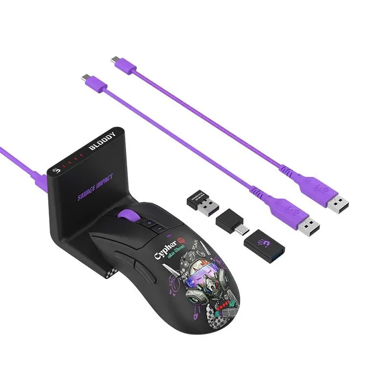 Mysz bezprzewodowa A4Tech Bloody R73 ULTRA DUO Cypher Ghost