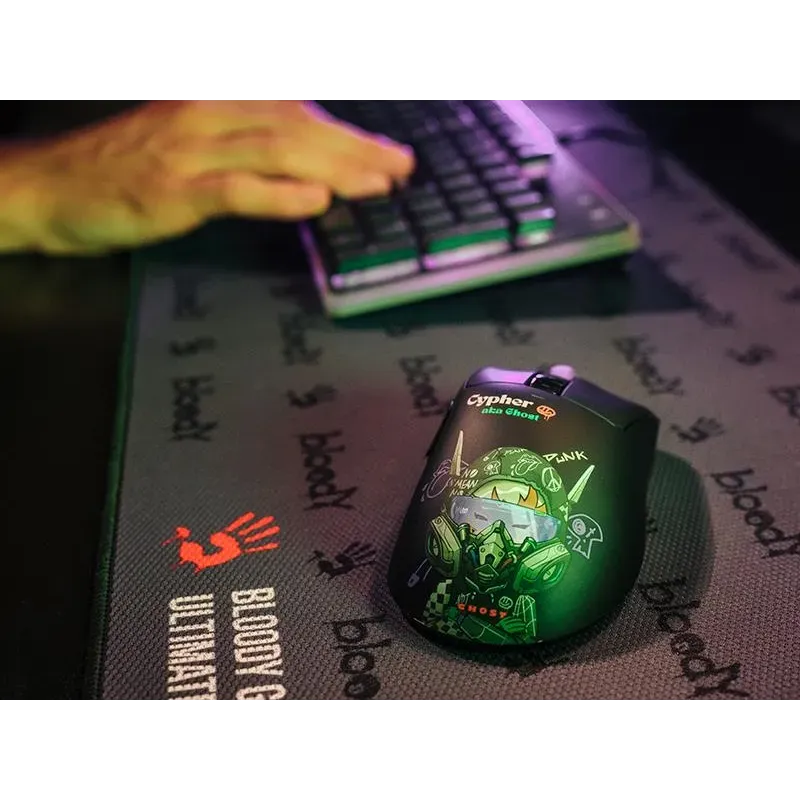 Mysz bezprzewodowa A4Tech Bloody R73 ULTRA DUO Cypher Ghost