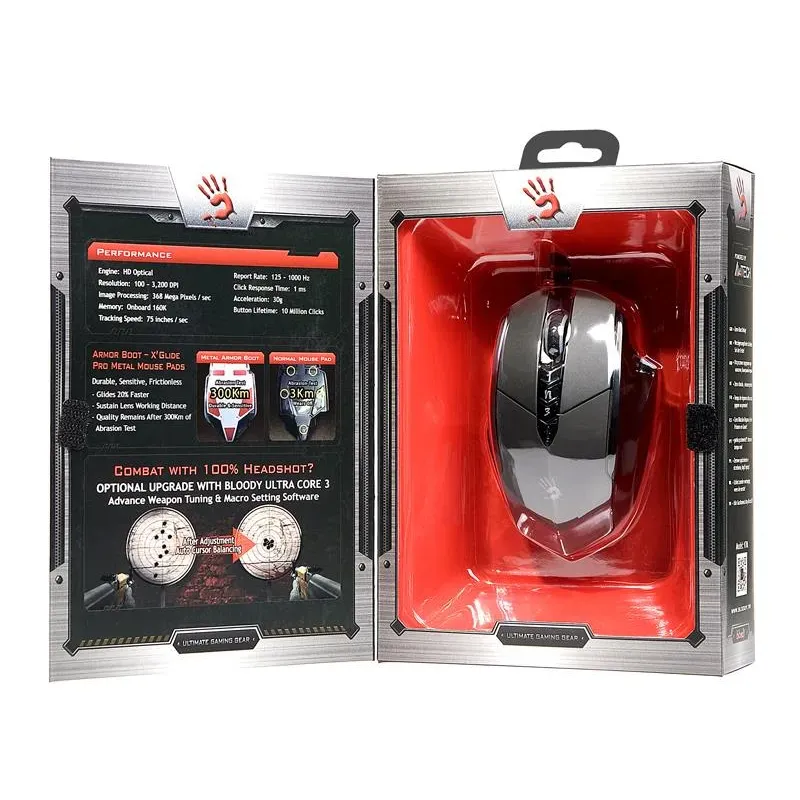 Mysz przewodowa A4Tech Bloody V7m V-Track USB Holeless | PartsPC.pl