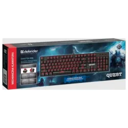 Klawiatura przewodowa Defender QUEST GK-596 MECHANICZNA podświetlana gaming